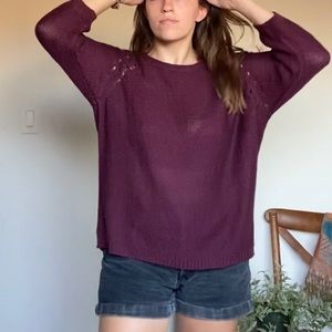 Burgundy knit sweater